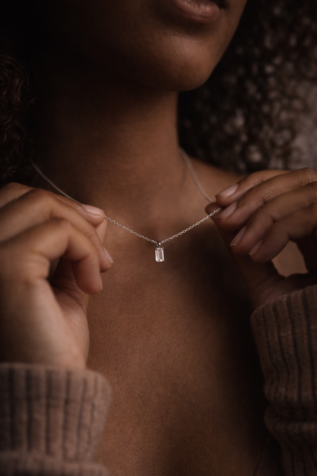 Mini Square Zircon Pendant