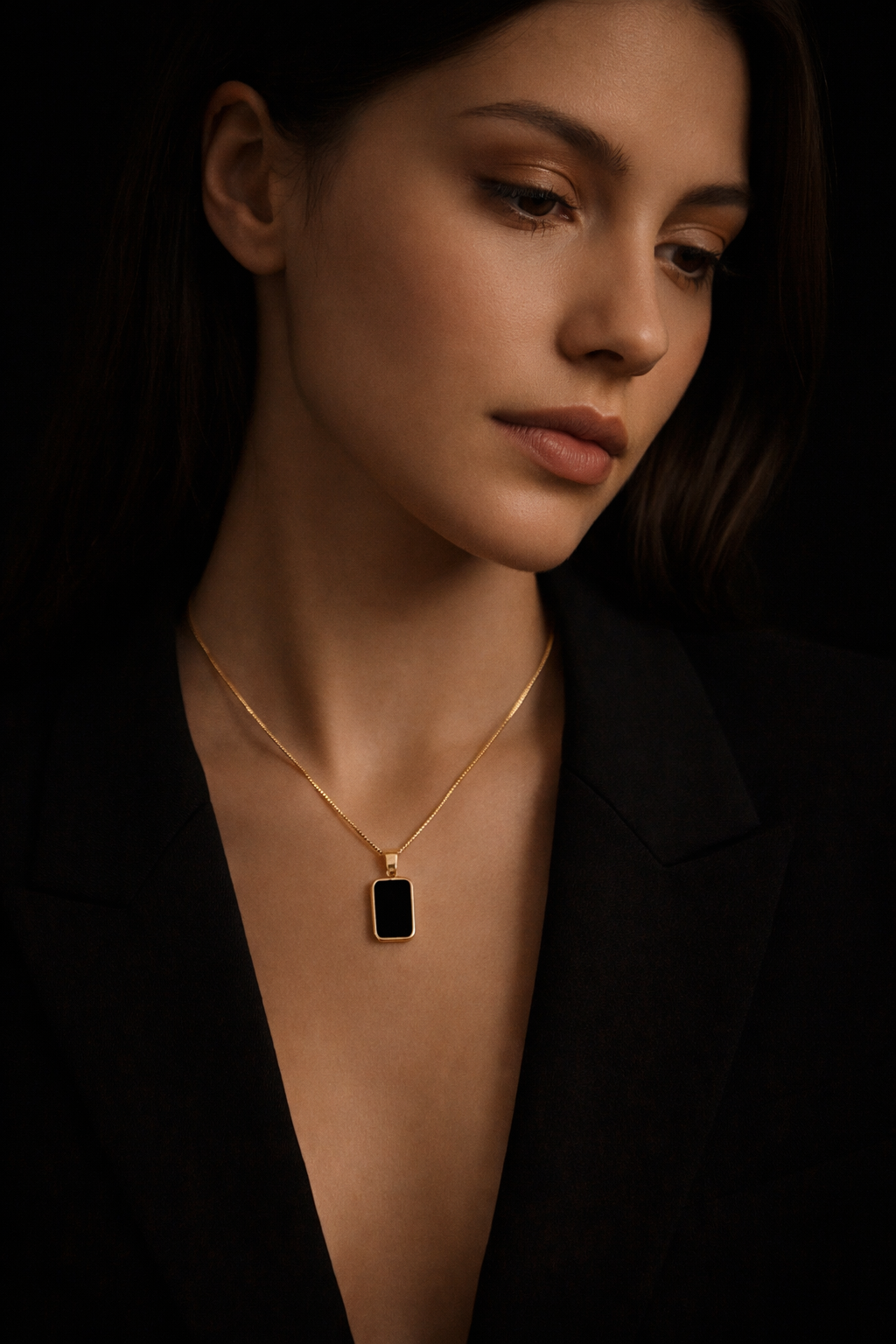 Black Pendant Necklace